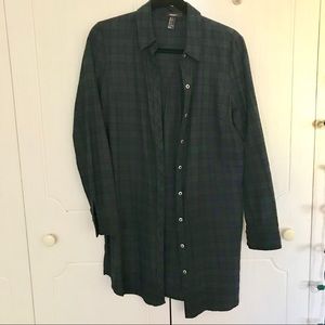 Forever 21 Long Plaid Shirt